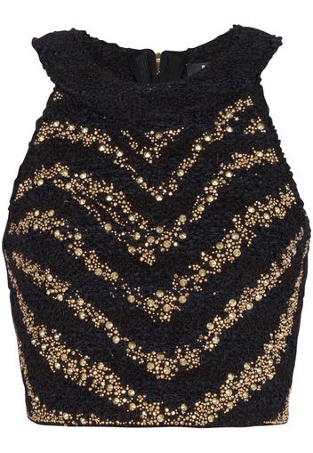 Balmain Top con paillettes - Nero