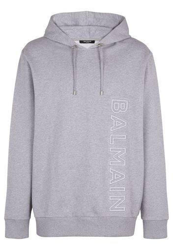 Balmain logo-print detail hoodie - Grigio