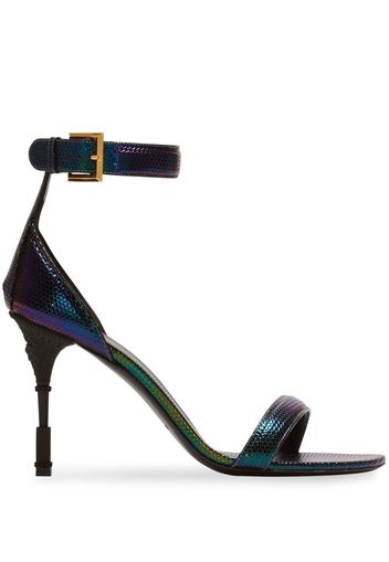 Balmain metallic-effect leather sandals - Blu