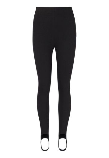 Balmain stirrup-cuffs cotton-blend leggings - Nero