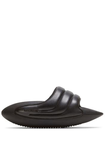 Balmain B-IT quilted platform slides - Nero