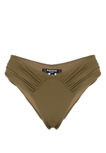 Balmain draped-detail bikini bottoms - Verde