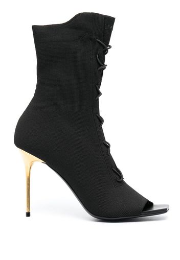 Balmain lace-up 100mm boots - Nero