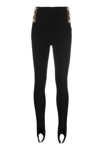 Balmain button-embellished leggings - Nero