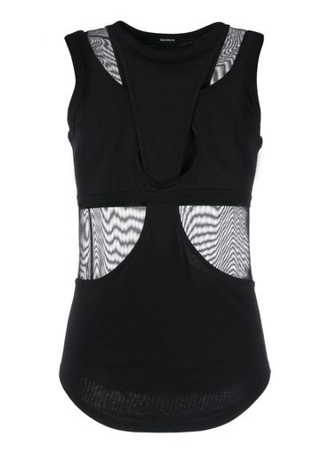 Balmain rear logo-plaque tank top - Nero