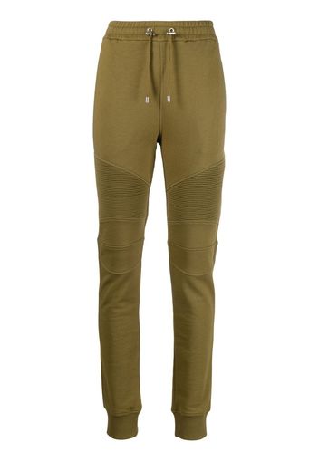 Balmain panelled slim-cut track pants - Verde