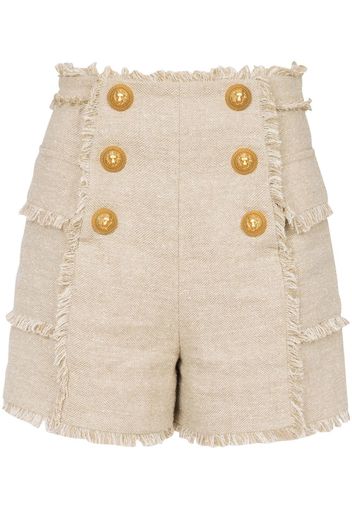 Balmain Shorts a vita alta in tweed - Toni neutri