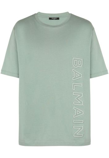 Balmain T-shirt con logo goffrato - Verde