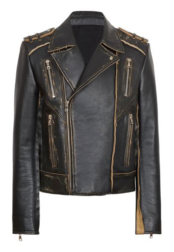 Balmain Giacca biker in pelle - Nero