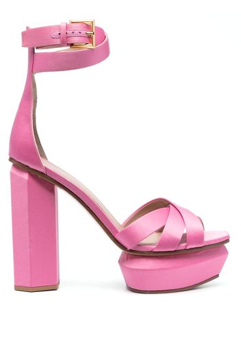 Balmain Ava satin 140mm platform sandals - Rosa