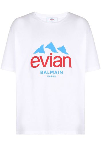 Balmain T-shirt con stampa Balmain x Evian - Bianco