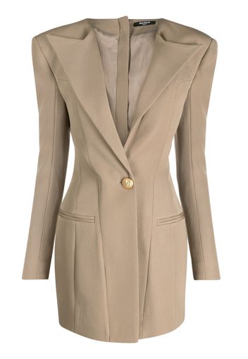 Balmain single-breasted blazer dress - Marrone