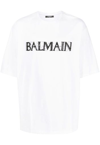 Balmain crystal-logo cotton T-shirt - Bianco