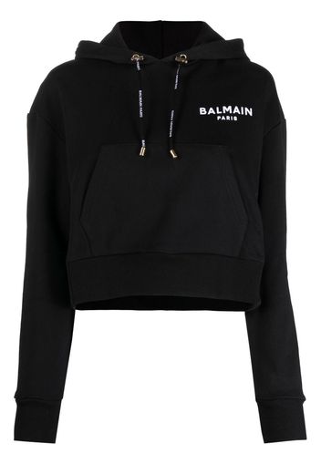 Balmain logo-print hoodie - Nero