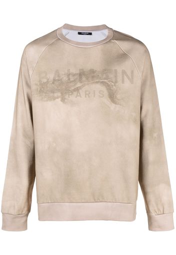 Balmain Felpa con stampa - Marrone