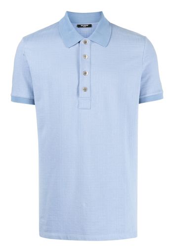 Balmain monogram-jacquard polo shirt - Blu