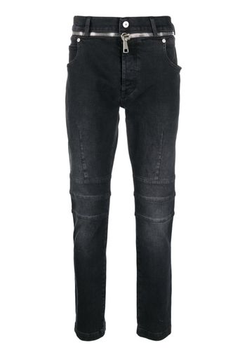 Balmain zipped-belt jeans - Nero