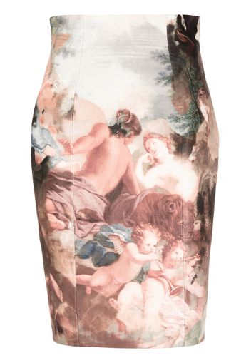 Balmain graphic-print pencil skirt - Rosa