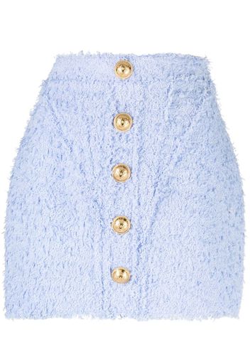 Balmain decorative-button high-waisted skirt - Blu