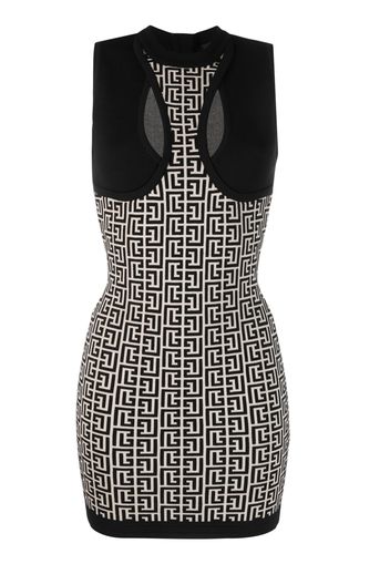 Balmain monogram jacquard mini dress - Toni neutri