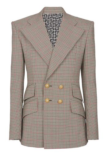 Balmain Blazer doppiopetto Principe di Galles - Marrone