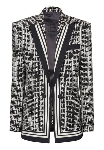 Balmain Blazer doppiopetto con stampa - Nero