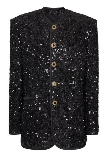 Balmain Giacca monopetto con paillettes - Nero