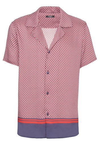 Balmain Camicia a maniche corte con stampa - Rosso