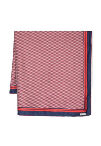 Balmain monogram-pattern silk scarf - Rosso