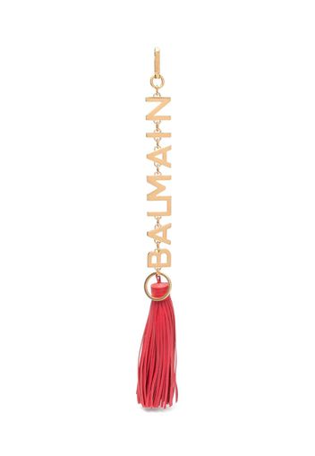 Balmain logo-charm tassel keyring - Rosso