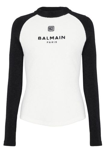 Balmain Top con ricamo - Bianco