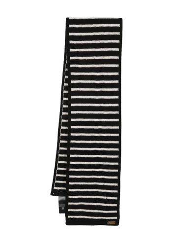 Balmain stripe-pattern cashmere-blend scarf - Nero