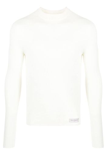 Balmain logo-patch merino wool jumper - Toni neutri