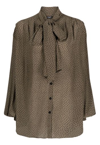 Balmain polka-dot silk blouse - Verde