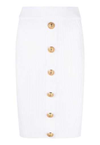 Balmain rib-knit pencil skirt - Bianco