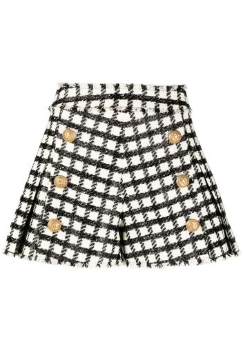 Balmain Shorts a quadri - Bianco