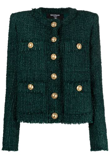 Balmain single-breasted tweed jacket - Verde