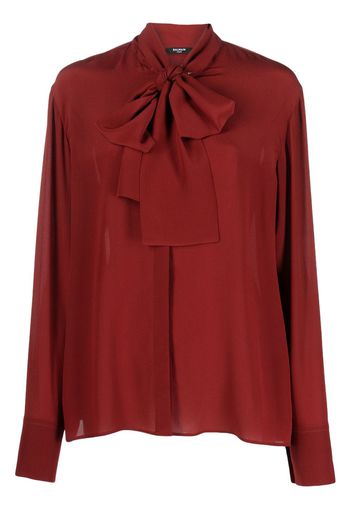 Balmain Blusa con fiocco - Rosso