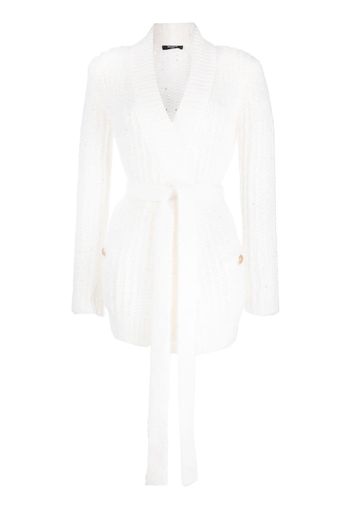 Balmain button-detail mohair-blend cardigan - Bianco