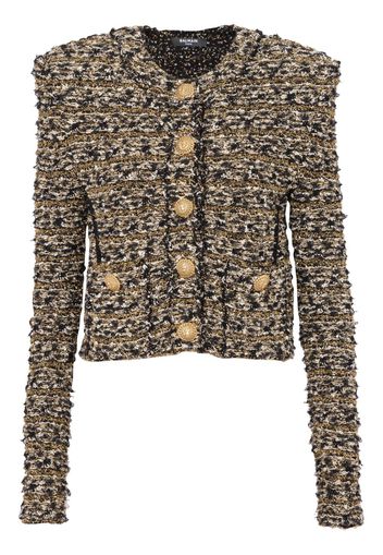 Balmain Giacca crop in tweed - Oro