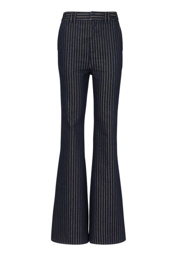 Balmain striped high-rise flared jeans - Blu