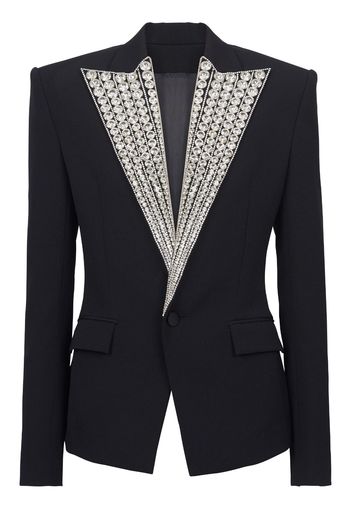 Balmain crystal-embellished wool blazer - Nero