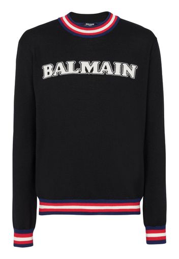 Balmain Retro Balmain Jumper In Fine Merino Knit - Nero