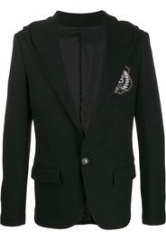 hooded logo patch blazer