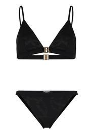 Balmain chain print triangle bikini - Nero