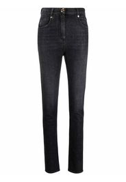 Balmain high-waisted button-detail denim jeans - Nero