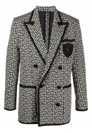 Balmain Blazer doppiopetto con effetto jacquard - Nero