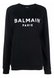 Balmain flocked logo-print sweatshirt - Nero