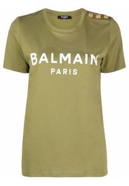 Balmain logo-print short-sleeve T-shirt - Verde