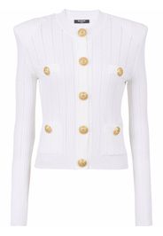 Balmain fine-knit button-fastening cardigan - Bianco